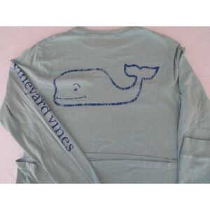Vineyard Vines Mens Size S Light‎ Blue Long Sleeve Logo Casual T-Shirt